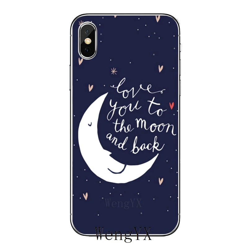 С надписью «I Love You To The Moon And Back(для iPhone 11 pro XR X XS Max 8 7 6s plus SE 5S 5c iPod Touch 5 6 Чехол