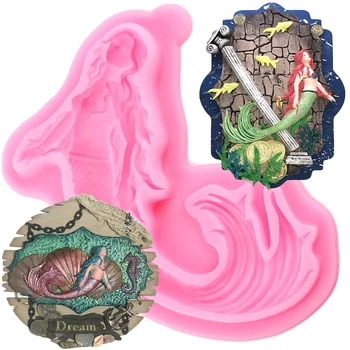 

Swimming Mermaid Silicone Molds Cake Border Fondant Cake Decorating Tools Cupcake Topper Candy Clay Chocolate Gumpaste Moulds