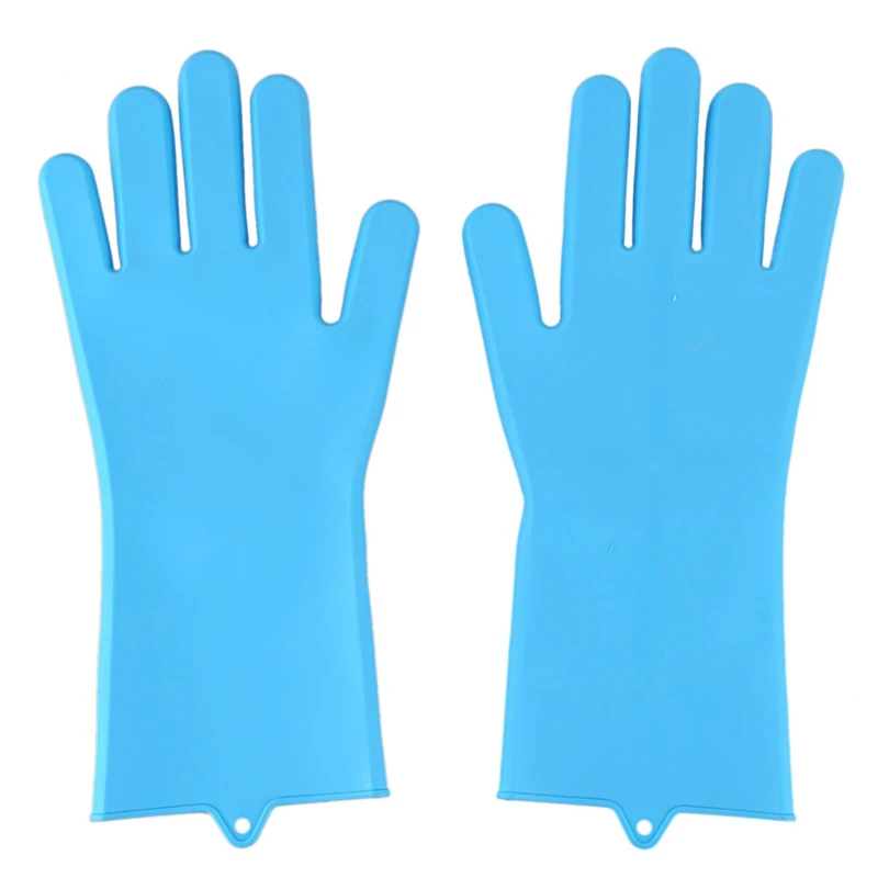 

ic Reusable Silicone Gloves with Wash Scrubber, Heat Resistant Silicone Brush Scrubber Gloves for Cleaning Washing Household