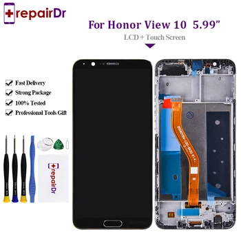 

5PCS For Huawei Honor V10 BKL-AL20 Honor View 10 LCD Screen Display Touch Digitizer Frame + Fingerprint Home Buttons V10 Lcd