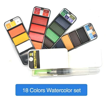 

Portable Watercolor Paints Kits Drawing Kits 18/25/33/42 Colors Foldable Paint Set Outdoor Painting Artist Kids Supplies