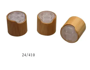 

24/410 100pcs bamboo press cap/ disc cap black/white/clear lotion head High-grade natural bamboo cover Cosmetic bottle cover SN