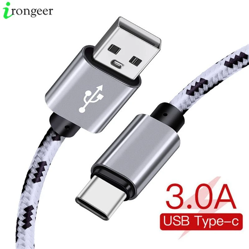 3A Quick Charge 3.0 USB Type C Cable for Xiaom Redmi Note 7 Fast Charging Type-C Cable for Samsung S9 S10 Plus For Huawei P30 android charger adapter