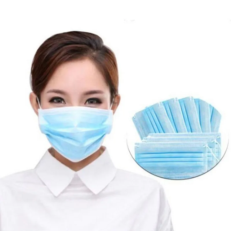 

200PCs Solid Color Face Mouth Masks Non Woven Disposable Anti-Dust Anti- Virus Earloops Breathable Masks In Stock N02068