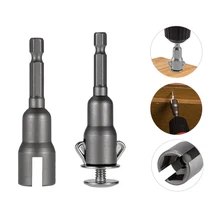 Écrou adaptateur de douille à tige hexagonale pour outil électrique, clé à douille à boulon papillon fendu, manchon de tournevis électrique, 1/4 pouces, 6.35mm, 1 pièce 