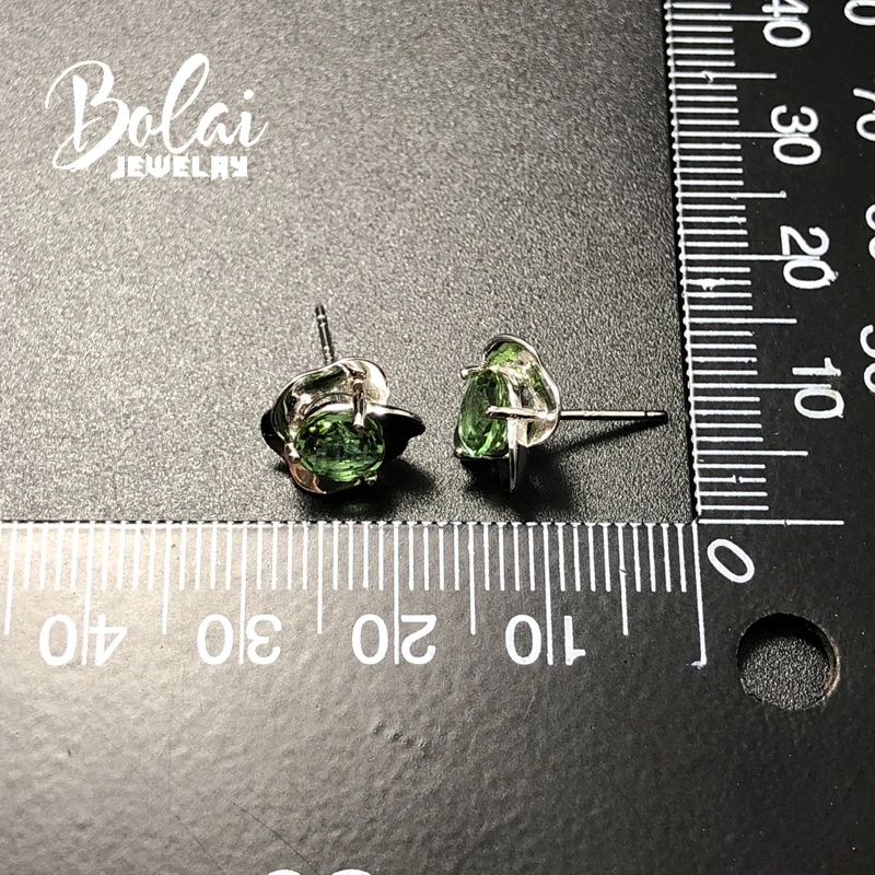 Bolaijewelry, серьги из зултанита, меняющие цвет драгоценные камни с 925 стерлингового серебра, розовые маленькие серьги-гвоздики, хорошее ювелирное изделие для девушек