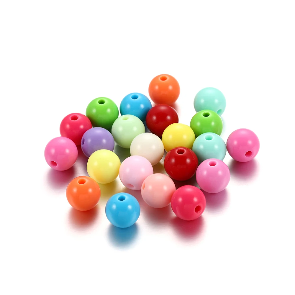 30-50 stücke 6-12mm Acryl Runde Perlen Candy Farbe Lose Spacer Perlen Handwerk Für DIY Schmuck finden Liefert Zubehör – Detail 2