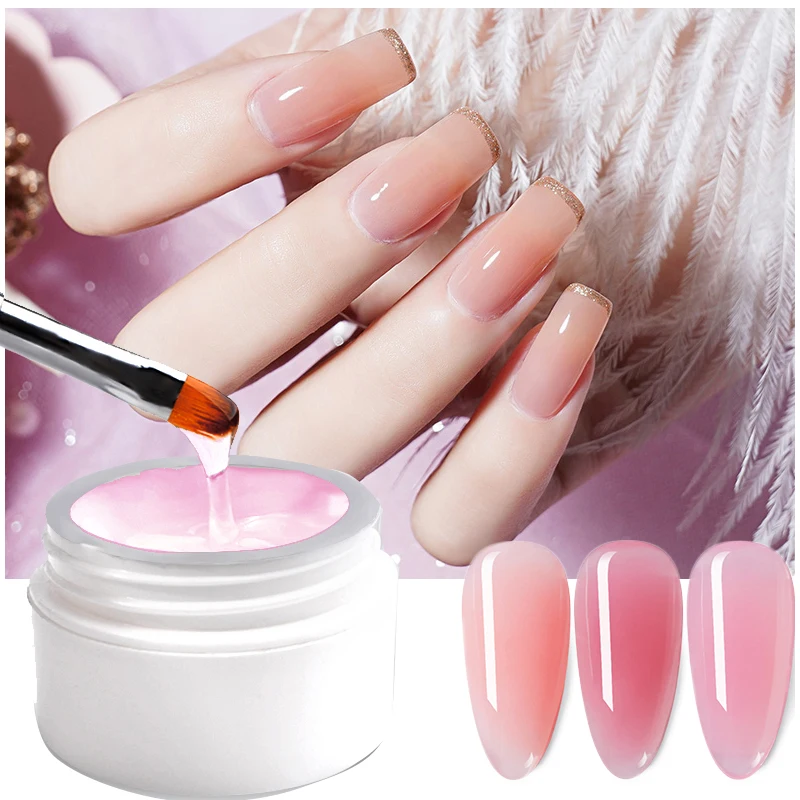 15ml Poly Nail Gel Quick Extensions Builder Extend Nail Art Acrylic Gel Varnish LED/UV Clear White Finger Form Manicure Tool