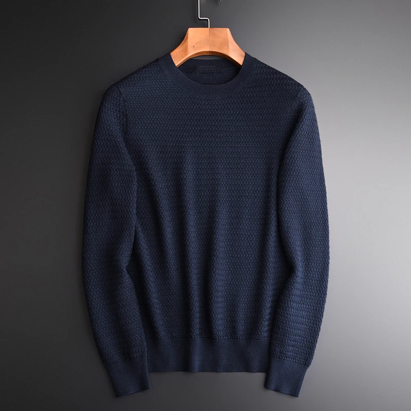 

Wool Sweater Men Winter Luxury Fashion Blue And Black Man Plus Size 3XL 4XL Solid Color Slim Fit Mens Sweaters