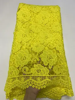 

High quality nigerian wedding african french lace fabric 100% Cotton lace african guipure cord lace fabric for wedding party