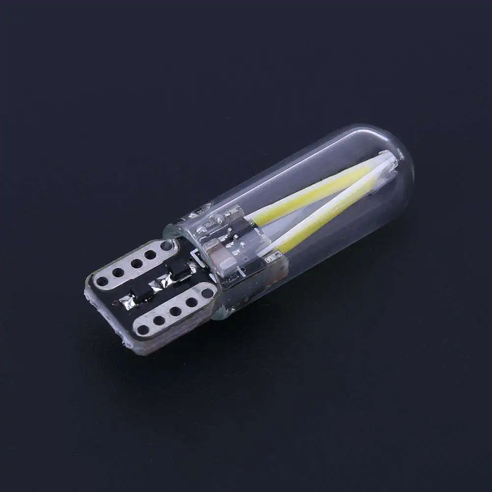 10 шт. Led W5W T10 cob стеклянный автомобильный светильник, светодиодная лампа для чтения, автомобильная парковочная лампа, автомобильная лампа для чтения, купольная лампа постоянного тока 12 В
