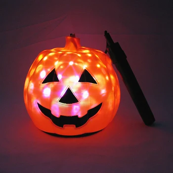 

Kids Handheld Pumpkin Lamp with Sound DIY Halloween Decoration Treat or Trick LED Starry Effect Music Pumpkin Lights Lanterns