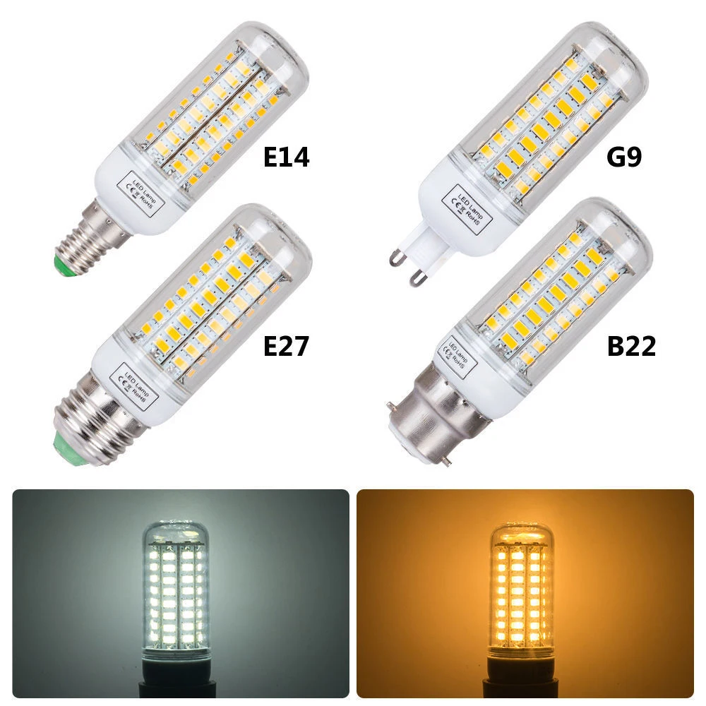 

LED Corn Bulbs 110V 220V SMD5730 Chandelier Lamps E27 E14 B22 G9 GU10 Lampada Lighting 5W 6W 7W 8W 10W 12W 15W