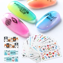 30 шт. Водные Наклейки для ногтей Рождество полное покрытие фольги обертки для ногтей Снеговик снежинки зимний дизайн ногтей слайдер набор маникюрный SASTZ779-808