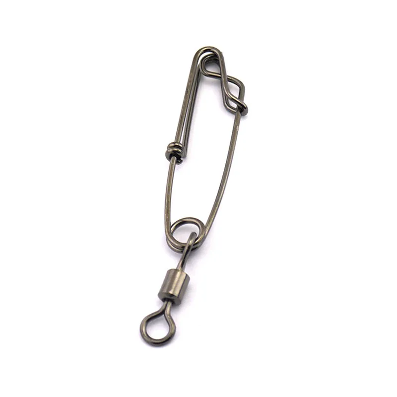 10pcs Fishing Rolling swivel with open eye snap Tuna Clip Longline Branch Hanger