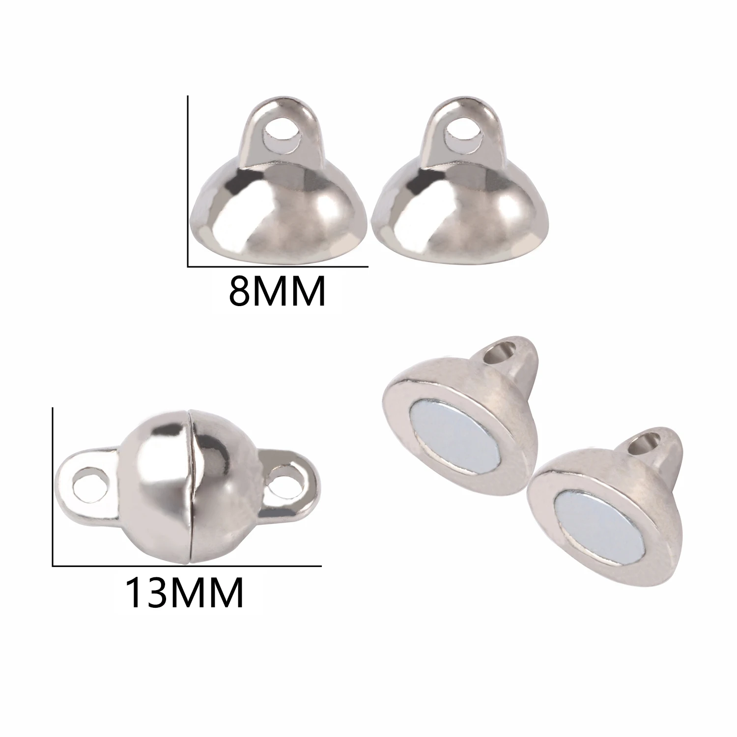 Starke magnetische Verschlüsse aus Edelstahl für Lederband, Armbänder, Halsketten, Magnet-Endverschluss-Anschlüsse für die Herstellung von DIY-Schmuck – Detail 8