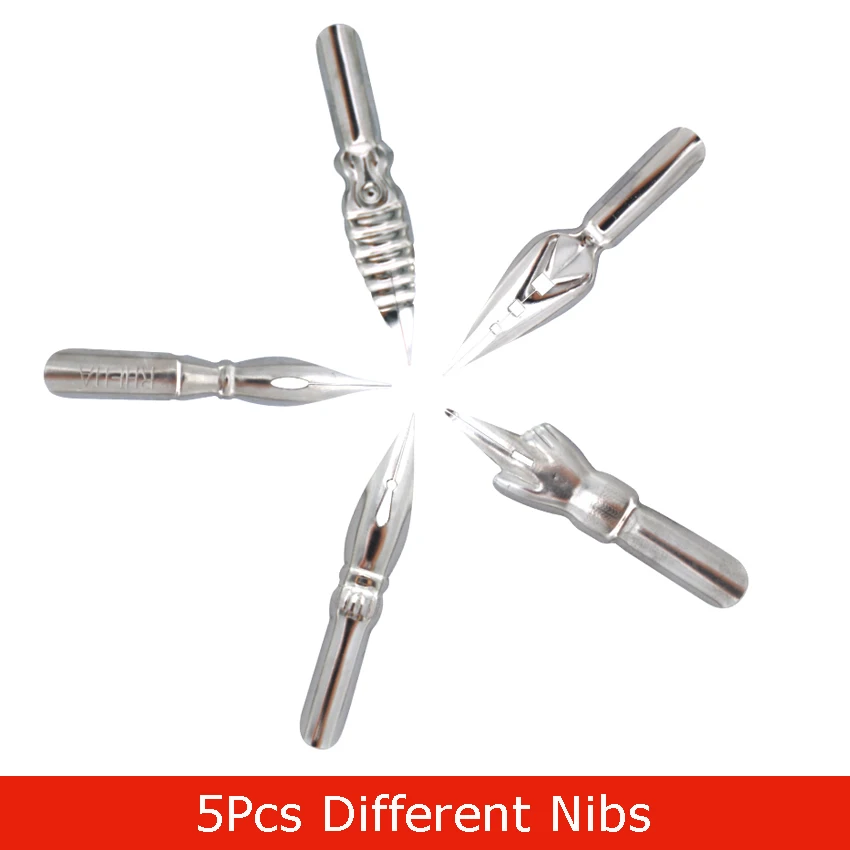 Different Pen Nib 1/5 шт пера для каллиграфического Письма Мультфильм комиксы рисунок перо для чернильницы деревянный держатель дело школьные принадлежности - Цвет: Different Pen Nib