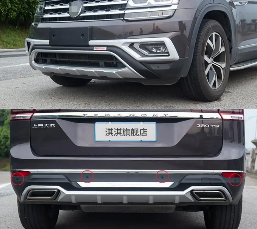 Для Volkswagen/VW Teramont, бампер защитная пластина высокого качества ABS передняя+ задняя авто аксессуары