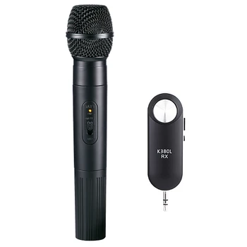 

K380L Wireless UHF Microphone 3,5mm 6,35mm USB Megaphone Handheld Mic with Receiver for Karaoke Speech Loudspeaker