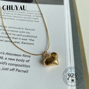 

Chuyau 925 Sterling Silver Necklace Love Necklace Octagonal Snake Bone Chain Heart Choker For Women Fine Jewelry Best Gift