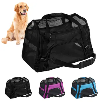 

Portable Black Carrier Bag for Pet Dog Cat Breathable Nylon Mesh Fabric Carrier Outdoor Travel Packets Pet Handbag Backpack