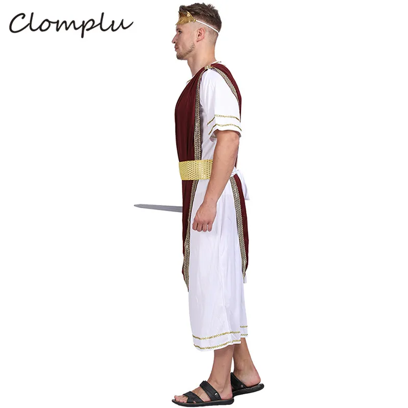 Clomplu Цезарь Большой Косплей костюмы на Хэллоуин для мужчин Взрослый костюм на Хэллоуин мужская одежда вечерние костюмы