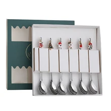 

6PCS Creative Christmas Spoon Stainless Steel Coffee Spoon Mixing Stir Spoon For Coffee Tea Soup Sugar Dessert
