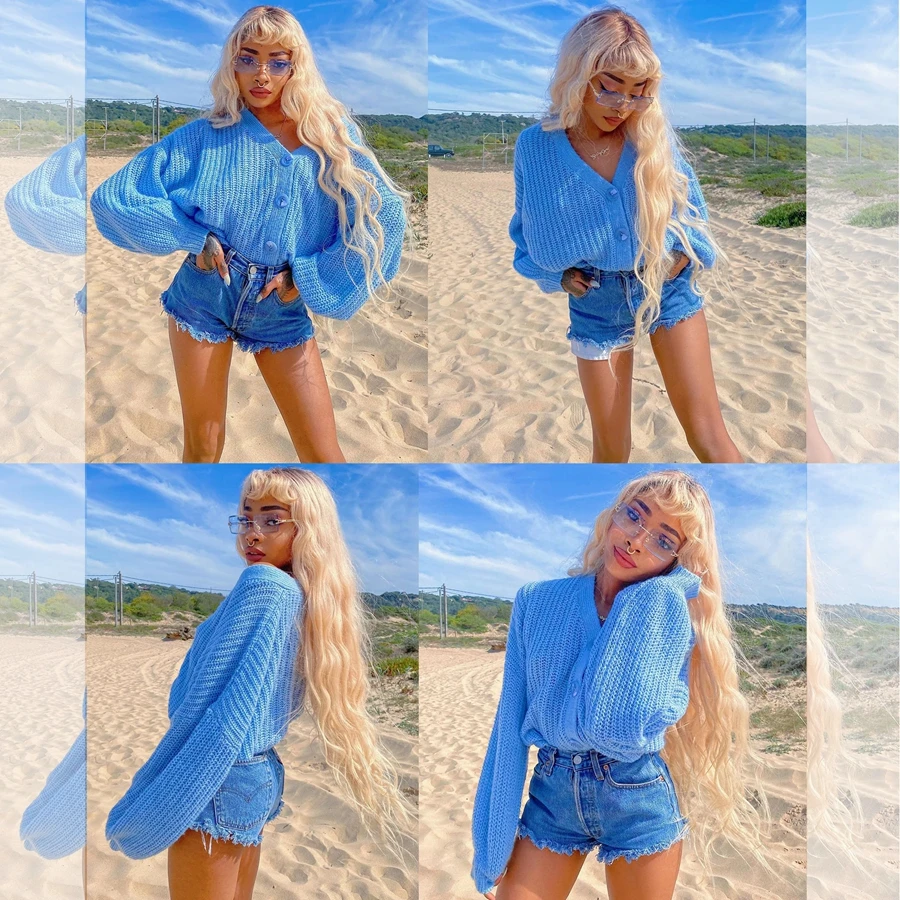 blonde lace front wig_副本