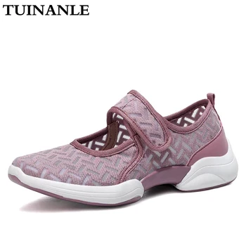 

TUINANLE Women Flat Shoes 2020 Summer Hook & Loop Casual Shoes Woman Ballet Flats Zapatos Mujer Hollow Out Ladies Sandals Shoes