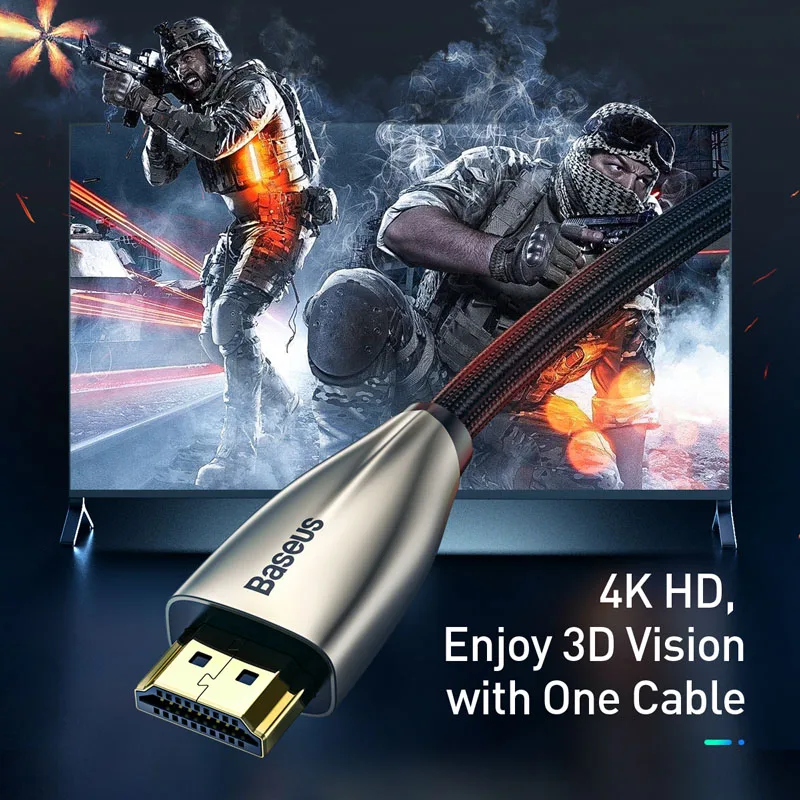Baseus HDMI Cable 4K to HDMI 2.0 Video Cable For TV Monitor Digital Splitter PS4 Swith Box Projector Displayport  HDMI Wire Cord