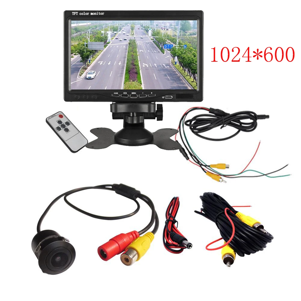 1024*600 Car Parking System HD Rear View Camera AV Monitor