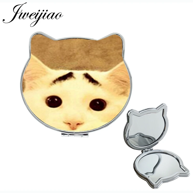 JWEIJIAO кошачьи и лунные складные мини зеркала для макияжа, милые фирменные дизайнерские женские компактные вечерние зеркала A251 - Цвет: B252