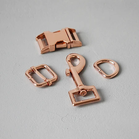 Rose Gold 200 наборов, металлическая пряжка, 20 мм, свинцовые крючки, d-кольца для собак, ошейник, ремни для домашних животных, швейные аксессуары ручной работы, регуляторы цвета розового золота - Цвет: Rose Gold