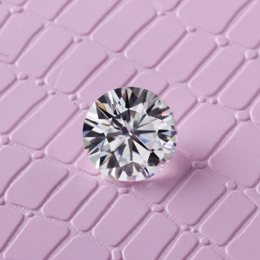 Real Moissanite Diamond 2ct 8mm D Color Vvs Round Brilliant Cut