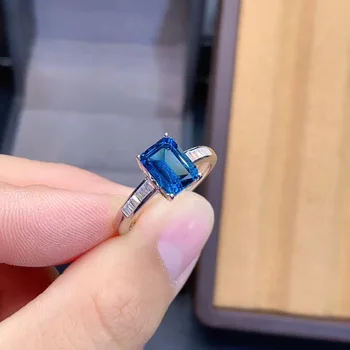 

Natural And Real Topaz Ring Gemstone Wedding Engagement Rings for Women Fine Jewelry Gift Wholesale