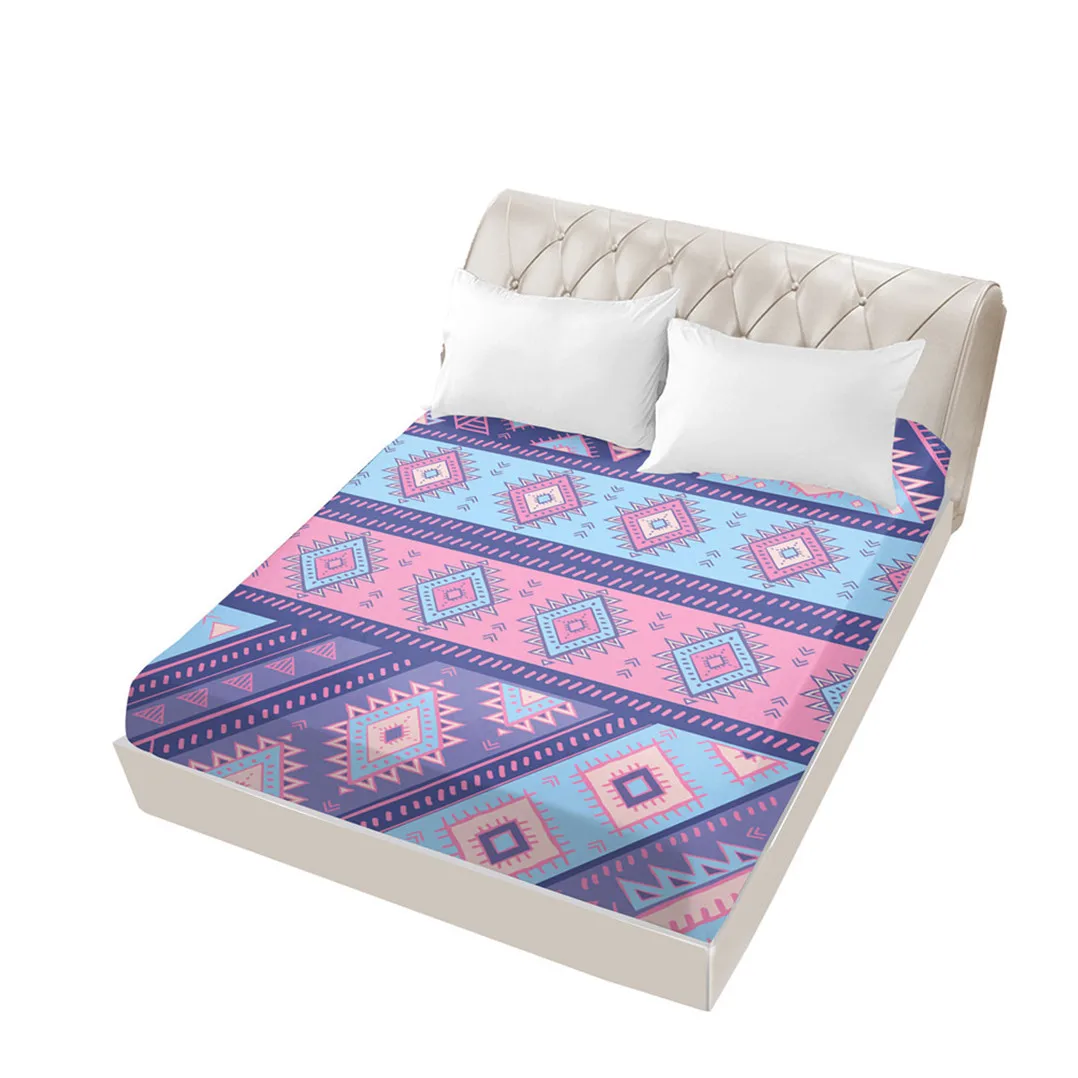 Boho простыня на резинке, Boho простыня на резинке с 12 дюймовым глубоким карманом, не мнется, мягкая и удобная простыня на кровать - Цвет: 17