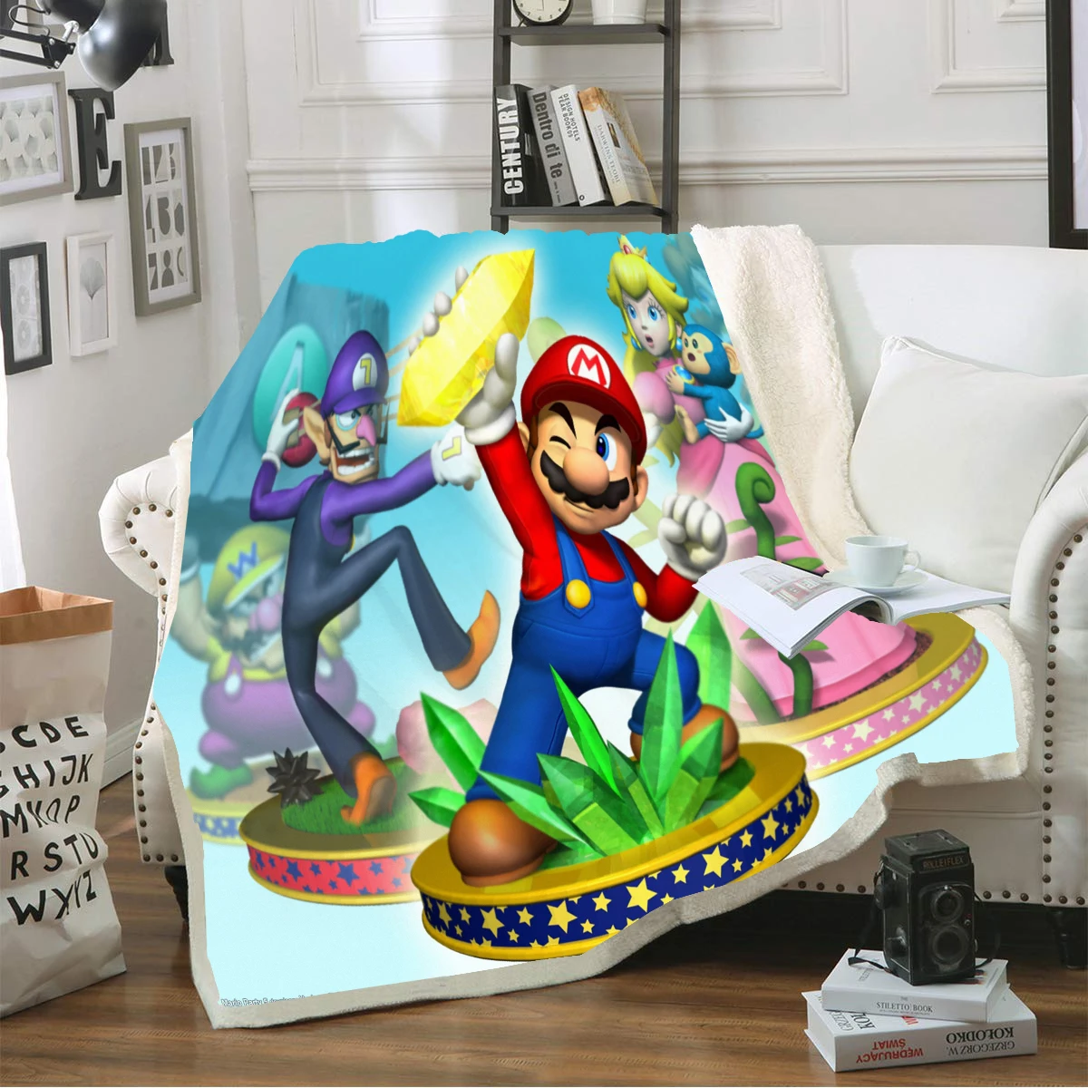 Супер Марио 3D печатных шерпа одеяло диване одеяло покрывало путешествия постельные принадлежности выход бархат плюш плед Флисовое одеяло покрывало