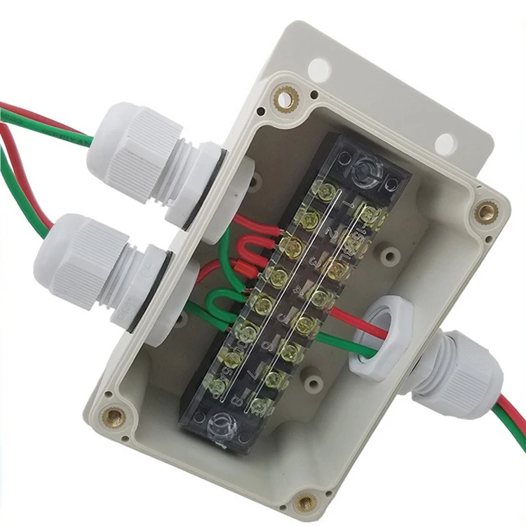 35A 600V 3 Pins Terminal Blocks with Gland Connectors Sealed  Enclosure Case Project Junction Box