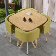 Ensemble de Table et chaise ronde en bois, meuble de cuisine, salle à manger, salle à manger, 4 Sillas, Table de Mahjong