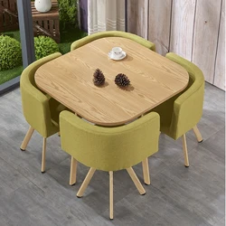 Juego de mesa redonda de madera para Comedor, conjunto de Sillas de 4 Sillas, para sala de estar, Mahjong