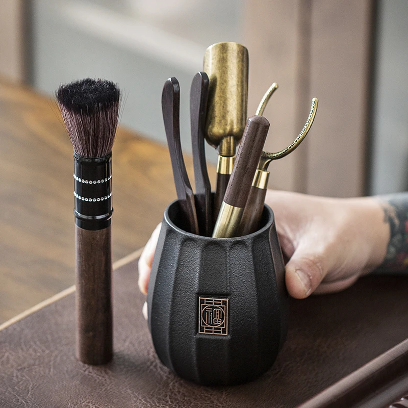 Black Sandalwood Tea Set, Tea Ceremony, Six Gentlemen Suit, Making Tools, Clip Needle Spoon, Set, Art Accessories