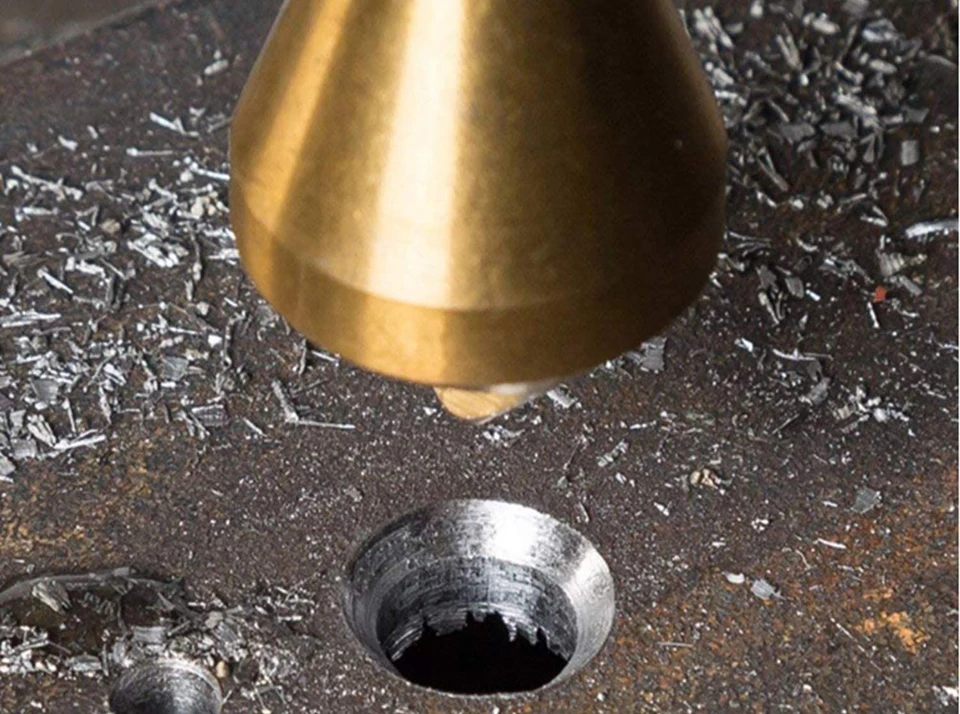 Cabeza avellanada biselado Waveway para taladros desbarbador de titanio, cortador de agujeros cónicos para acero/aluminio