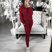 Женский пуловер с длинным рукавом Толстовка+ брюки спортивный тренировочный костюм спортивный костюм для йоги SAL99