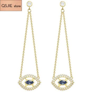 

QSJIE High Quality Swa from Devil's Eye High Version Antiallergic Earrings Charming fashion jewelry