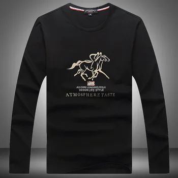 

Fashion Hot Sale Autumn Men's Quality Casual T-Shirts Long Sleeve O-Neck Cotton Male Shark Brand Printing Clothing Plus Size 4XL