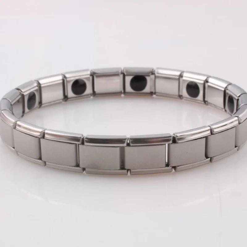 Charm Bracelet Stainless Steel Health Energy Germanium Bracelet Chain Wrist Chain For Men Women Jewelry Gift