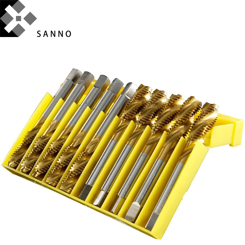 10pcs  Hss spiral fluted machine screw tap M2 M8  M14 M20 spiral pointed taps tapping thread forming tap for Chip Removal, Iron (6)