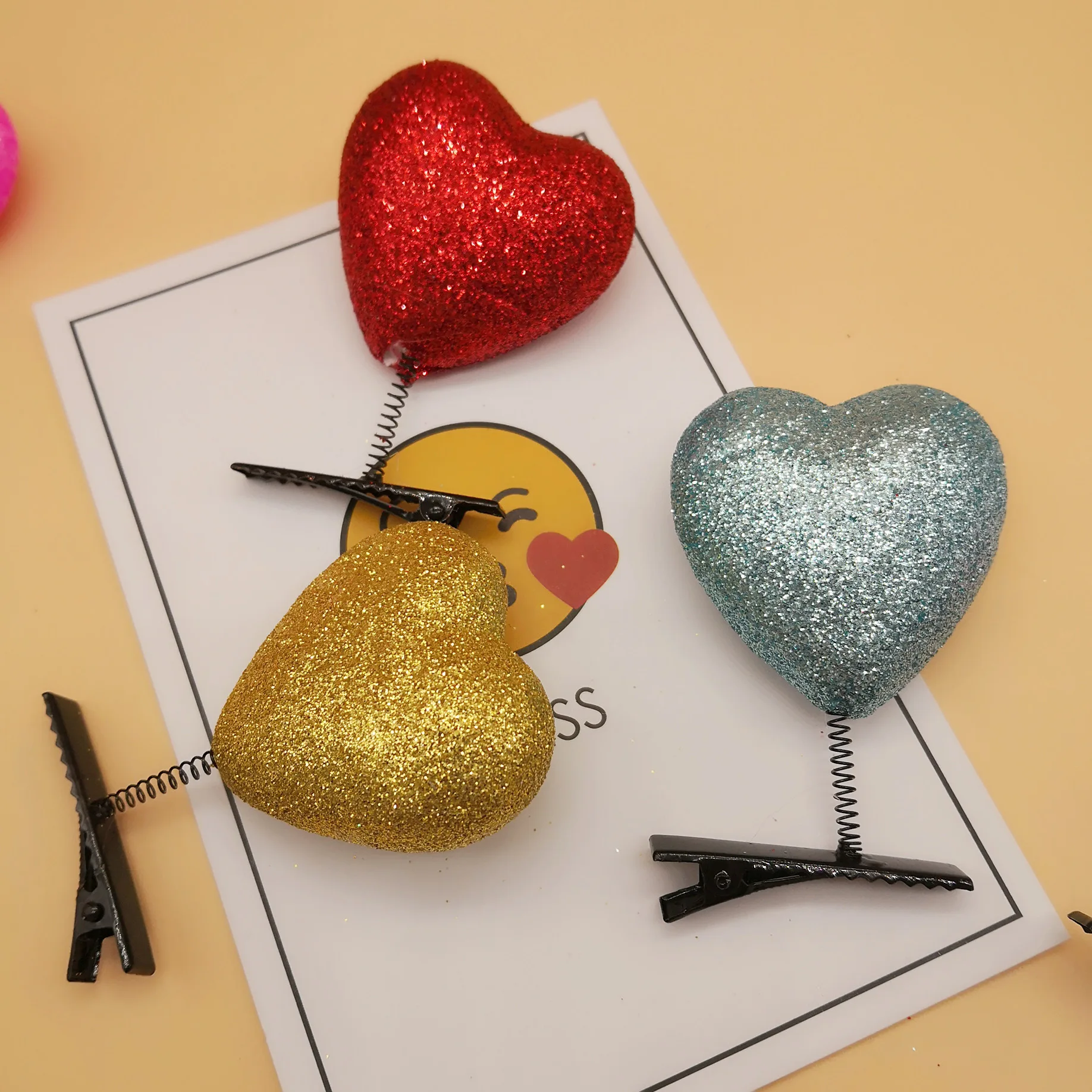 Яркие цвета, модные заколки для волос, заколки в форме сердца, аксессуары для волос для девочек, рождественские заколки, вечерние украшения