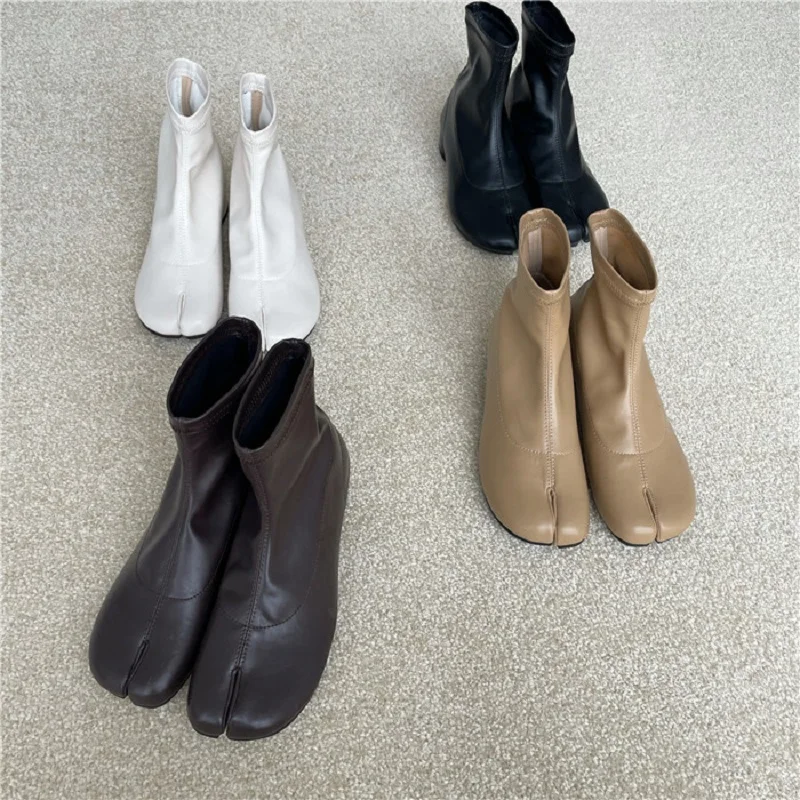 XGRAVITY Women Split Toe Boots Leather 