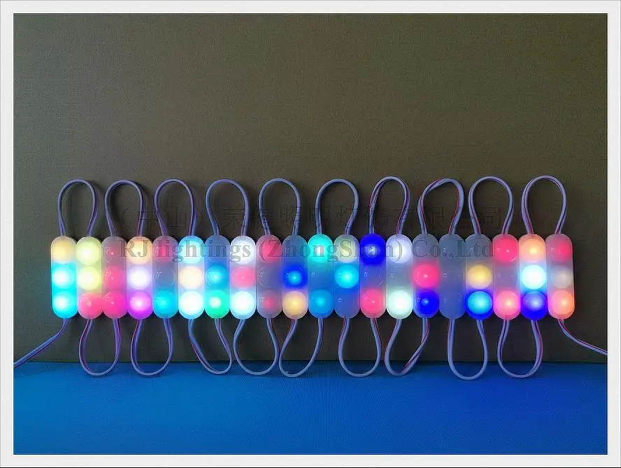 Впрыска светодиодный светильник RGB DC12V 55 мм* 16 мм SMD 2835 0,72 Вт IP65 автоматическое изменение цвета нет необходимости контроллер не может контролировать